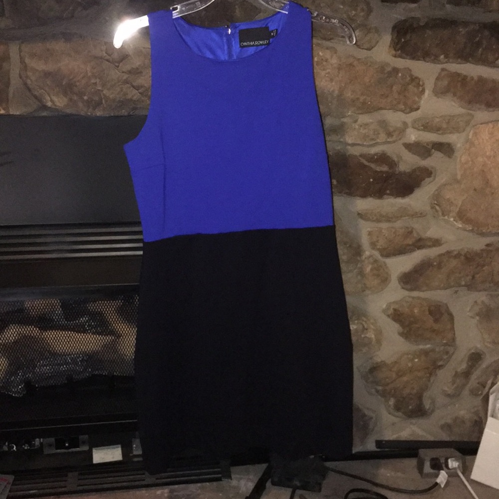 Blue & Black sleeveless Dress